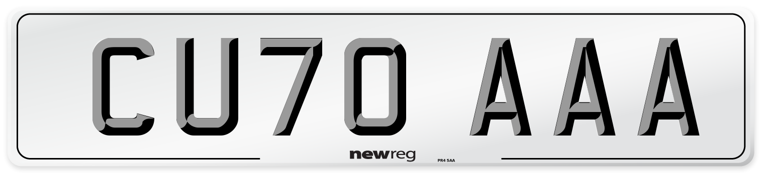 CU70 AAA Number Plate from New Reg